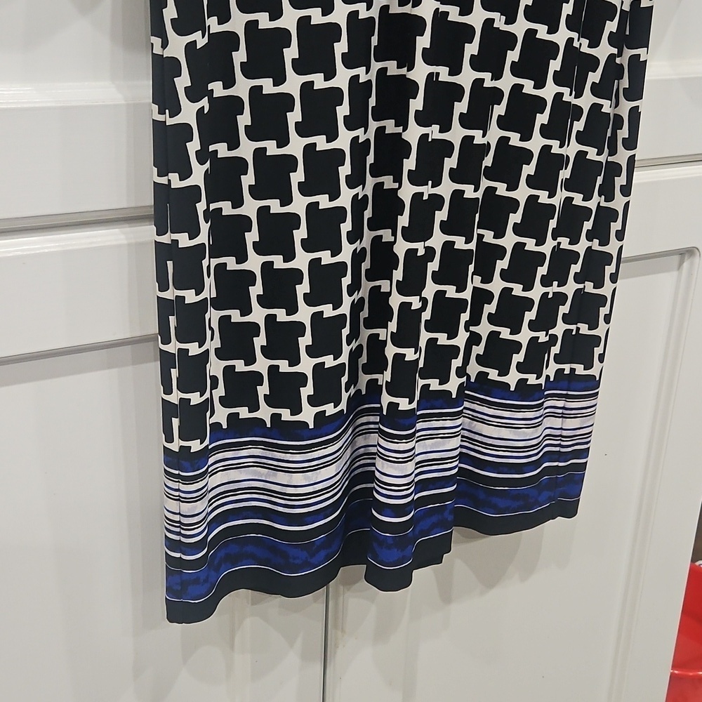 Laundry by Shelli Segal Black White Geometric Dress Sz 6 - Picture 6 of 7
